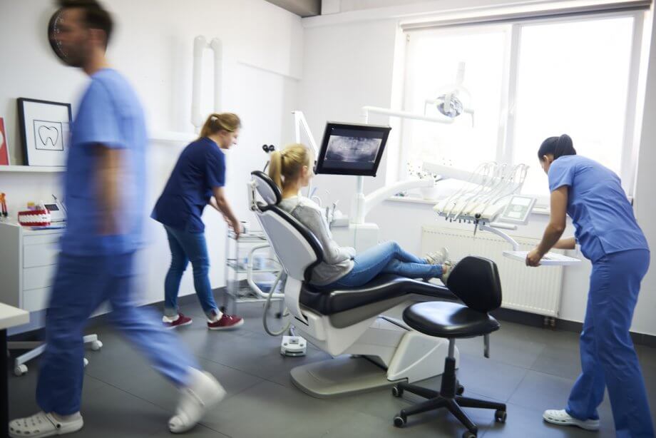 woman at dentist office