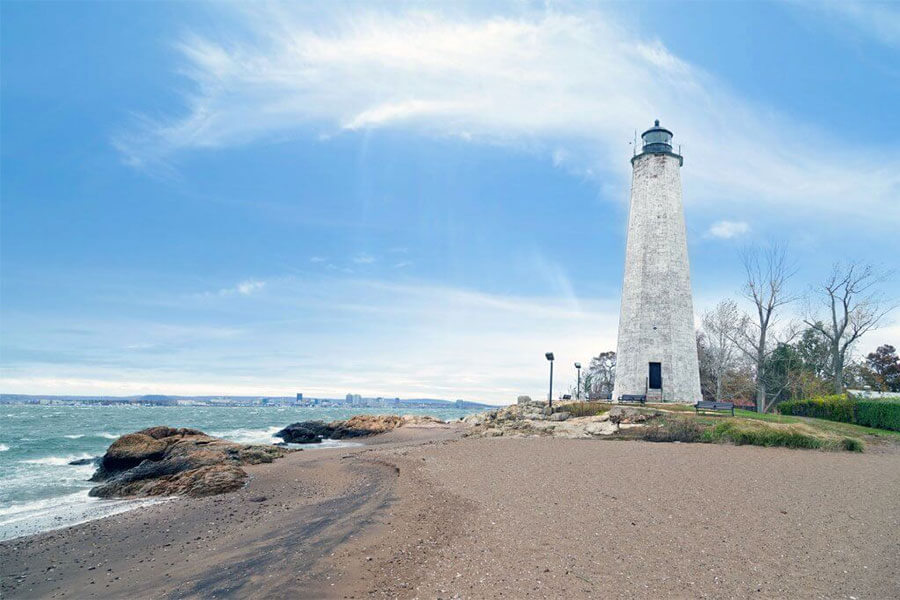 lighthouse by the water